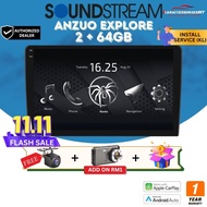 Soundstream QLED Android Player 1+32GB 2+64GB DSP mp5 quadcore fm car android tv 9 inch 10 inch blue