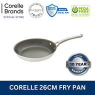 Corelle DuraNano 26cm Fry Pan - Uncoated Non-Stick Stainless Steel Cookware (10 Years Warranty) CBDN