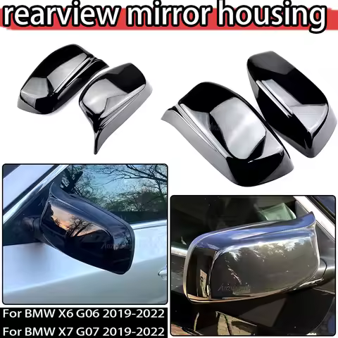 2PCS Car Rearview Side Mirror Cover Caps For BMW E60 E61 2003-2008 M Style Replacement Side Mirror C