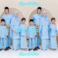 SET FAMILY RAYA/SET SEDONDON BAJU KURUNG BAJU MELAYU WARNA BABY BLUE