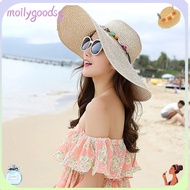 MOILYGOODSG Straw Hat, UV Protection Foldable Fisherman's Hat,  Casual Breathable Beach Hat