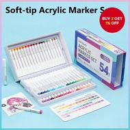 36 Colors Direct Liquid Acrylic Paint Pens - Artist Markers for Rock, Glass, Ceramic, Fabric, DIY