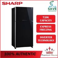 Sharp 720L Pelican Refrigerator SJP882MFGK (NEW)  AG CU Nano Deodorizer  Peti Sejuk  Peti Ais