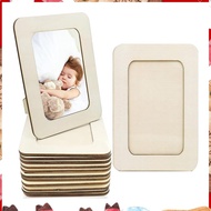 12 Pieces Unfinished Solid Wood Photo Picture Frames Standing Photo Frames For 4 X 6 In Photos,