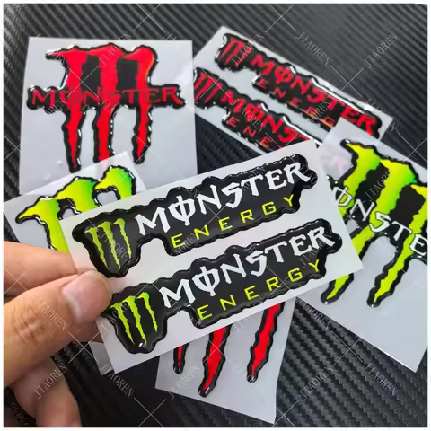 Christmas 3D Gel Monster Energy Sticker Logo Emblem Decal For Yamaha Honda Kawasaki Suzuki Ktm Bmw