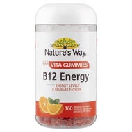 [12/2026] Nature's Way Adult Vita Gummies B12 Energy 160 Gummies - Orange Flavoured - Energy, Brain,