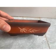 Red Bat Trang ceramic rectangular mini pot 16 x 12 x 4cm