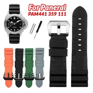 Soft Rubber Watch Strap 22mm 24mm 26mm for Panerai PAM441 359 111 Waterproof Silicone Watch Band Rep