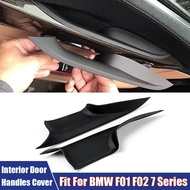2ชิ้นมือจับประตูรถภายใน F01ปกสำหรับ BMW F02ชุด7ชุดด้านหน้าด้านหลังซ้าย + ประตูขวาฝาครอบป้องกันมือจับดึง