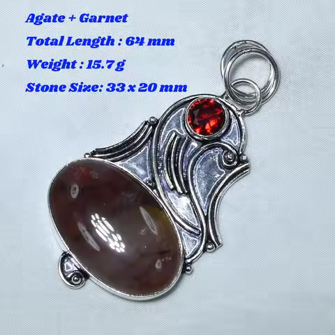 Genuine Moonstone Labradorite ruby Agate Jasper Kyanite rough Blue Topaz Amethyst Pendant Silver ove