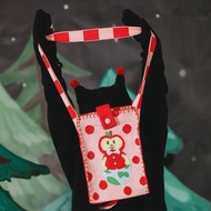 牛稠島 森林的秘密 超可愛地球蘋果波點條紋針織斜挎包 電腦包