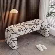 ZYUNF Shoes Changing Stool Light Luxury Entrance Changing For Home Lamb Wool Sofa Bedroom Bed End Fi