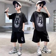 2024 Newest Boys' Suits 1 3 4 Years Old Boys 5 6 Bottoms Long Sleeve T-shirt Stilan Bju Ank Motif Ba