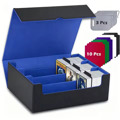 1800+ Card Deck Case – PU Leather Microfiber Lined Final Fantasy MTG Card Box, Card Storage for Yugi