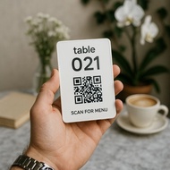 Custom acrylic table numbers, sticker labels, scan QR Code