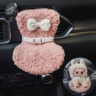 Labubu Seat, Labubu Doll Car Air Outlet Safety Seat, Plastic & Short Velvet