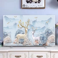 Tv Cover Curved Screen Short Velvet Printed Anti-Dust 106.6cm 143.2cm Lcd Display 2022 New Style Clo