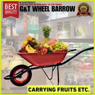 🟧 ▭ ➫ HEAVY DUTY G&T WHEEL BARROW/KARITILYA WITH 13" INCHES WHEEL FOR GARDENING AND CONTRUCTIONS