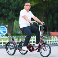 Lightweight Tricycle New Style Rickshaw Pedal Adult Elderly Pedal Vegetable Basket Can Enter the Ele