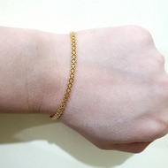 Panjang 17 cm Elegant Gelang Fancy Double Kadar 875 Gelang Remaja Wanita 20k Gelang Emas Tua