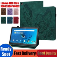 [Ready Stock] Lenovo M10 Plus 10.3 inch TB-X606 TB-X606F TB-X606X Tablet Protection Case Lenovo Smart Tab M10 FHD Plus X606 X606F X606X Retro Embossed Butterfly Flip Leather Cover Fold Stand