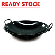 Tradisional 43cm Old Style Double Handle Enamel Wok Iron Wok Wok Cast Iron Wok Stir-Fry Wok Kuali Hi
