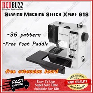 REDBUZZ x Swiss Thomas Sewing Machine Stitch Xpert 618 Auto Winding Reverse Sewing LED Light 20 Sewi