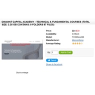 Diamant Capital Academy - Technical & Fundamental Courses (Total size: 3.35 GB Contains: 9 folders 8