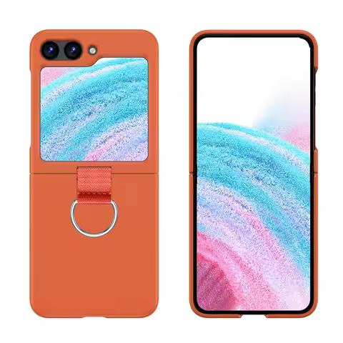 Simplicity Fashion Foldable Ring Buckle Holder Phone Case For Samsung Galaxy Z Flip 3 4 5 5G Shockpr