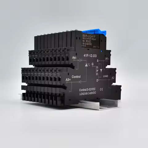 1pcs DC control AC 6A slim interface solid state relay module din ssr slim relay DC control DC 41F-1