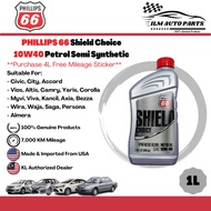 [ILM] PHILLIPS 66 Shield Choice 10W40 946ML Petrol Semi Synthetic Engine Oil Car Lubricant [Minyak Hitam Enjin Kereta]