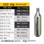 New CO2 Threaded Cartridge / CO2 Gas Cylinder / Bike Inflator Cartridge (16 Gram)  road bike mtb fol