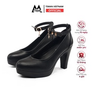 Tianvn CG502 Women's 9cm High Heels Pointed Toe Square Heel - Comfortable, Easy to Walk in,