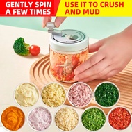 Garlic Pounder Manual Multi-function Manual Garlic Cutter Food Processor Vegetable Chopper Slicer