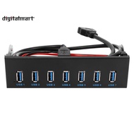 7 Port USB 3.0 Hub 5Gbs 5.25inch CD-ROM Drive Bay CD ROM Front Panel for Computer Case+USB 3.0 19-pi