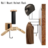 【AiBi Home】-1 Piece Motorcycle Helmet Holder Wooden Bicycle Helmet Display Hanger with Hooks