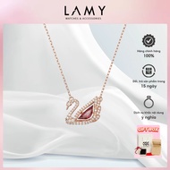 LAMY Dancing Swan Rose Gold 6052 Swan Necklace - Platinum Necklace