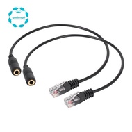 2pc 3.5mm Stereo Audio Headset to Cisco Jack Female to Male RJ9 Plug Adapter Converter Cable Cord