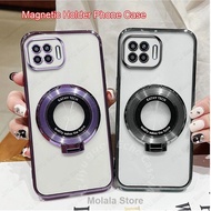 Casing For OPPO A93 A73 4G Transparent Soft Magnetic Bracket Shockproof Phone Case