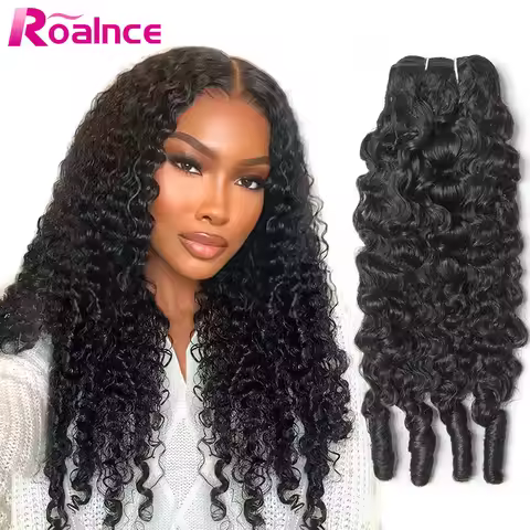 Roalnce 3A 4C Burmese Curly Hair Bundles Raw Hair Bundles 1 3 4 Bundles 100% Human Hair Extension Vi