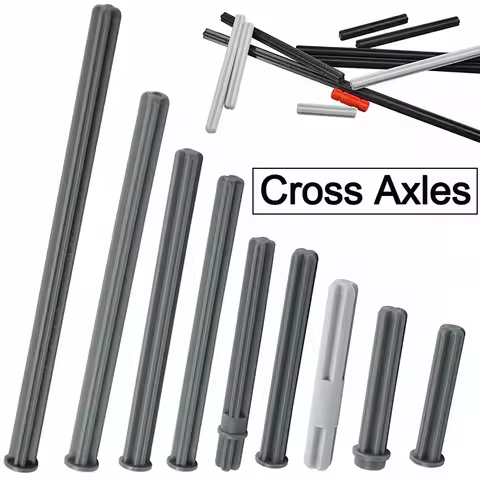 MOC Cross Axles Series Technical Bricks Connector Pin Shafts Building Blocks Accessories Compatible 