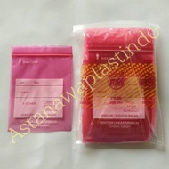MERAH Plastic medicine clips 7x10 100 pcs Red 10x7 SMPI 7 x 10 cm screen printing ziplock zipper cli