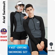 『Ariel』Swimsuit for women and Man Long sleeved Mens  2 piece Swimwear Beach wear Swimming suit Surfi
