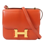 HERMES Tadelakt皮革Constance Mini肩背袋Sanguine