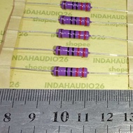 UNGU 5PCS PURPLE 220R 2W 1% METAL FILM copper leg resistor 220r 2watt 220 ohm 2 w 2 watt 1 percent 2