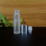 BOTOL ROLL ON 10 ML / BOTOL KACA 10ML FROSTED / TUTUP ROLL ON - ALM SILVER BRS