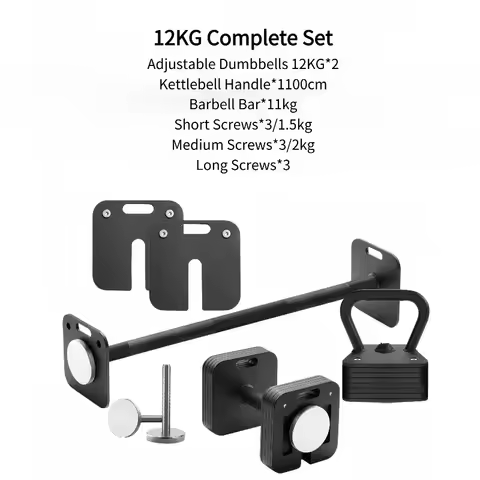 12kg Full Set Dumbbell Kit, Multi-Functional Eco-Friendly Adjustable Square Dumbbells Durable Fitnes