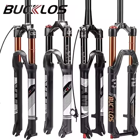 BUCKLOS 26/27.5/29er MTB Fork 120mm 140mm Bicycle Air Suspension Fork Straight/Tapered Mountain Bike