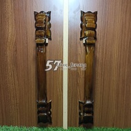 KAYU (Curved 76) Door pull / Classic carved house door handle made from jepara teak wood