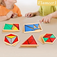 [flameer1] Wooden Geometry Puzzle Geometric Shape Learning Toy Montessori Toy